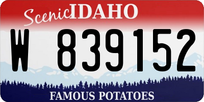 ID license plate W839152