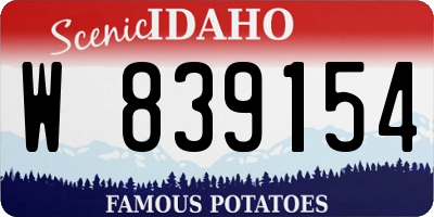 ID license plate W839154