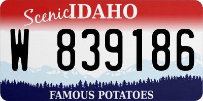 ID license plate W839186