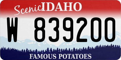 ID license plate W839200