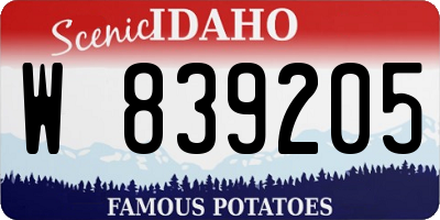 ID license plate W839205