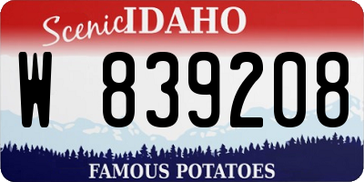 ID license plate W839208