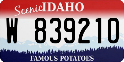 ID license plate W839210