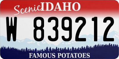 ID license plate W839212