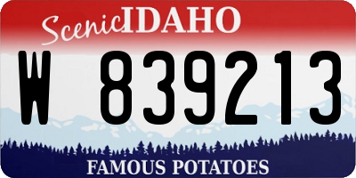 ID license plate W839213