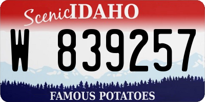 ID license plate W839257