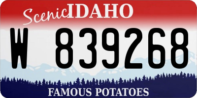 ID license plate W839268