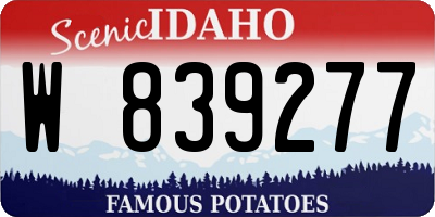 ID license plate W839277