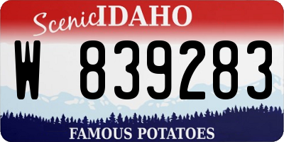 ID license plate W839283