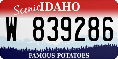 ID license plate W839286