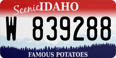 ID license plate W839288