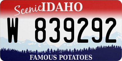 ID license plate W839292