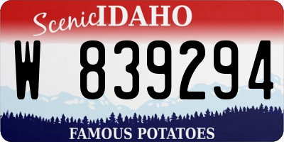 ID license plate W839294