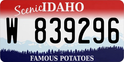 ID license plate W839296