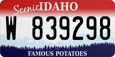 ID license plate W839298
