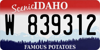 ID license plate W839312