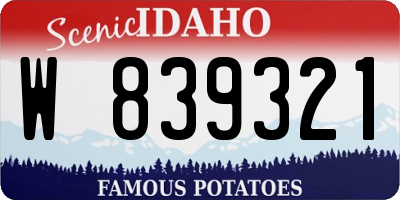 ID license plate W839321