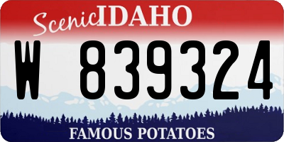 ID license plate W839324