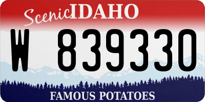 ID license plate W839330