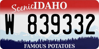 ID license plate W839332