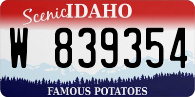ID license plate W839354