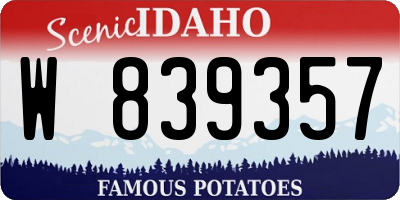 ID license plate W839357