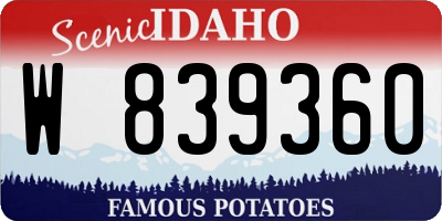 ID license plate W839360