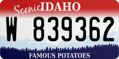 ID license plate W839362