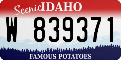 ID license plate W839371