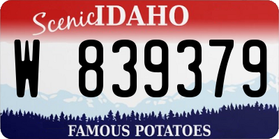 ID license plate W839379