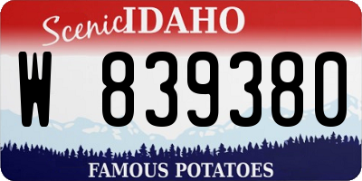 ID license plate W839380