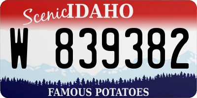ID license plate W839382