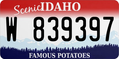 ID license plate W839397