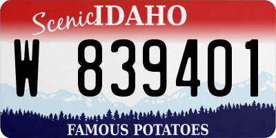 ID license plate W839401