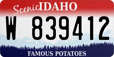 ID license plate W839412
