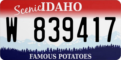 ID license plate W839417