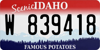 ID license plate W839418