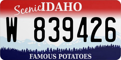 ID license plate W839426