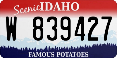 ID license plate W839427