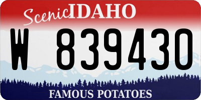 ID license plate W839430