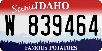 ID license plate W839464