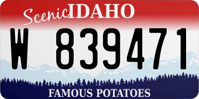 ID license plate W839471