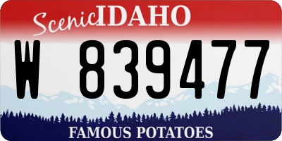 ID license plate W839477