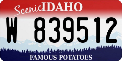 ID license plate W839512