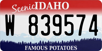 ID license plate W839574
