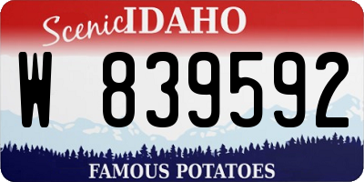 ID license plate W839592