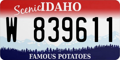 ID license plate W839611