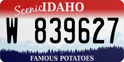 ID license plate W839627