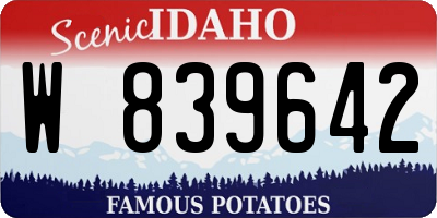 ID license plate W839642