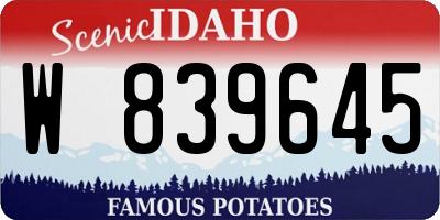 ID license plate W839645